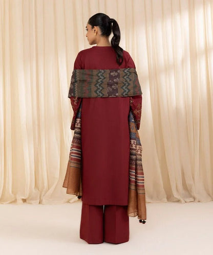 DHANAK 3PC UNSTITCHED HEAVY EMBROIDERED SUIT