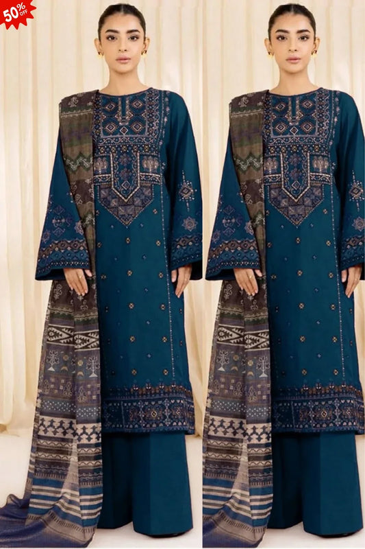 SIGNATURE LAWN HEAVY EMBROIDERED 3PC SUIT