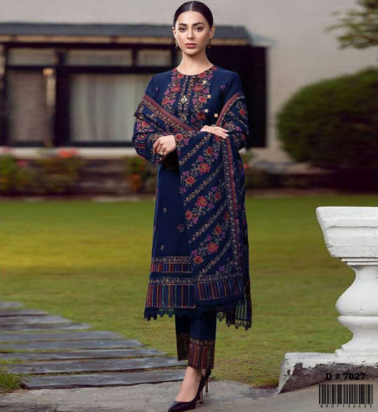 Dhanak 3PC unstitched Embroidered suit