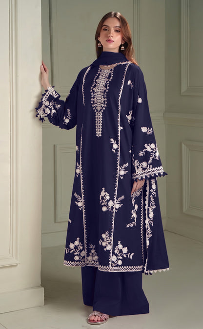 DHANAK EMBROIDERY 3PC SUIT