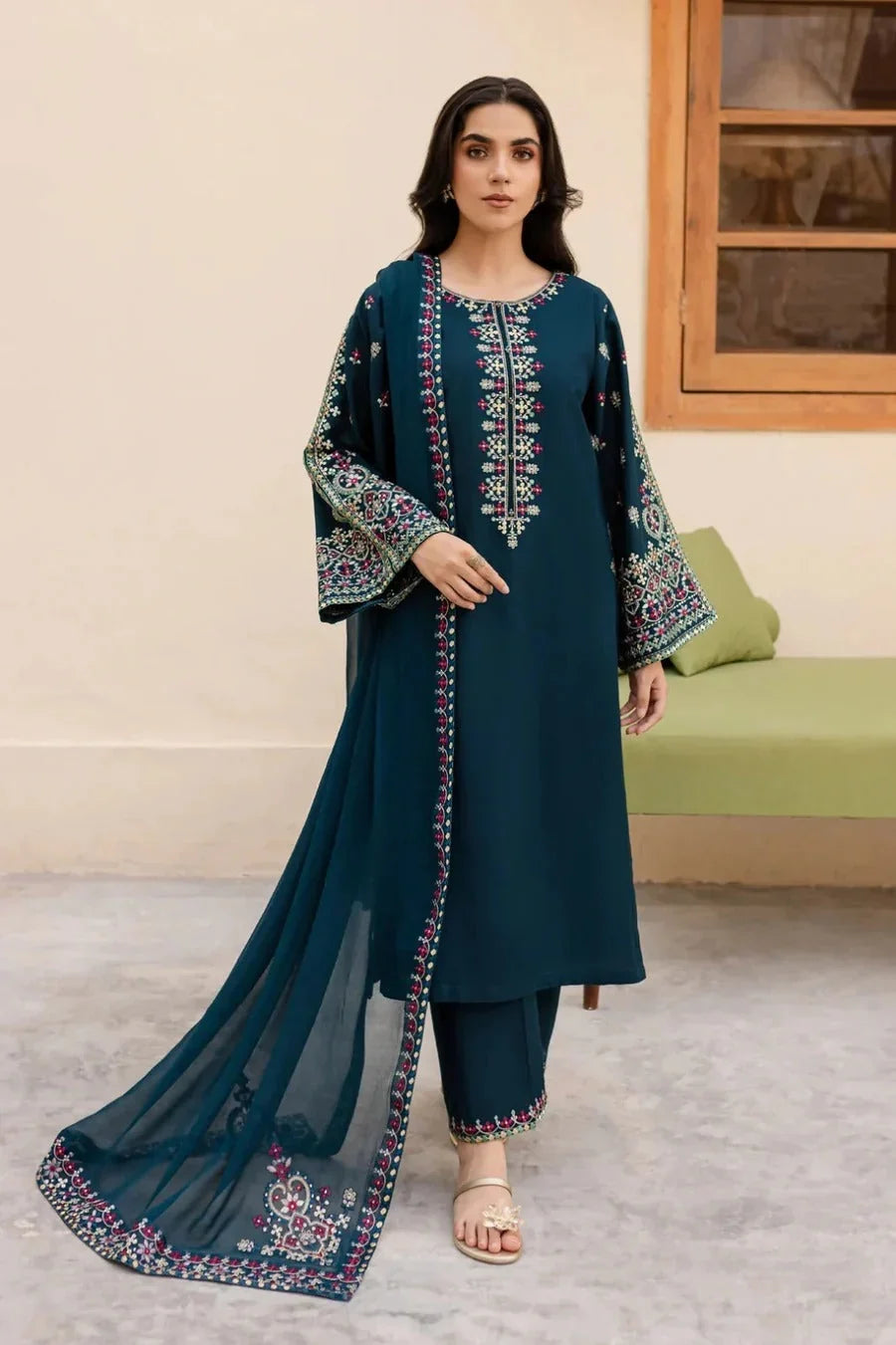 REGAL 3PC LAWN EMBROIDERED SUIT