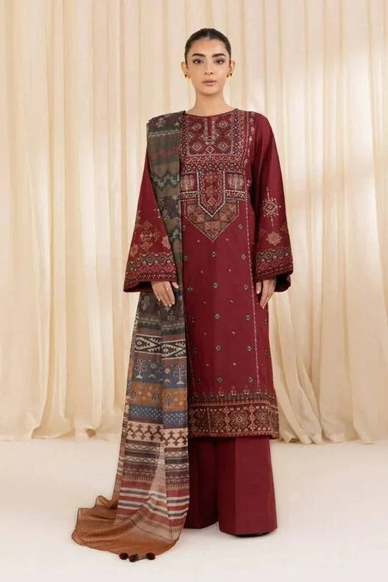 EXCLUSIVE 3PC HEAVY EMBROIDERED LAWN ENSEMBLE